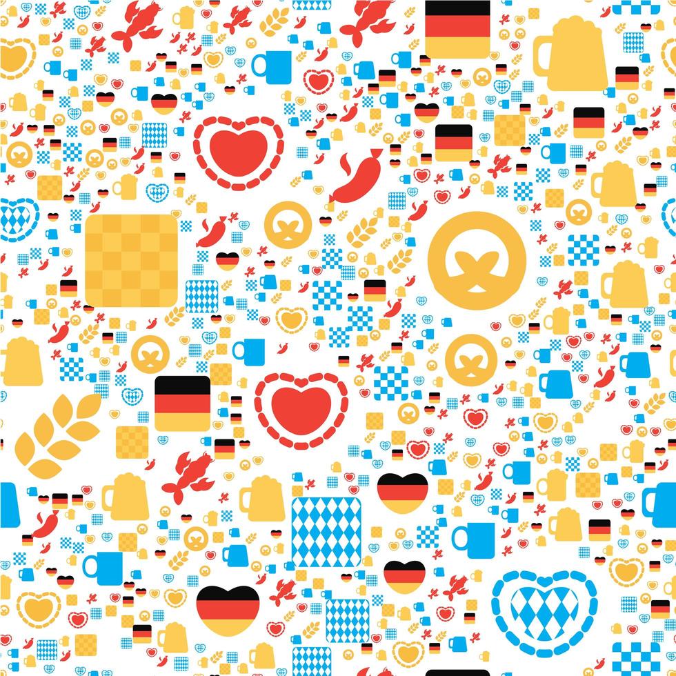 Oktoberfest Seamless Pattern With Drink and Food vector