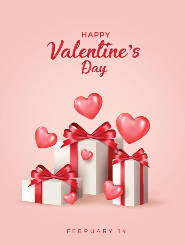 Happy valentines day vector banner greeting card