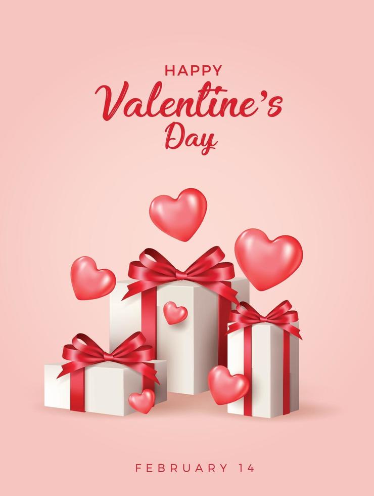 feliz día de san valentín vector banner tarjeta de felicitación