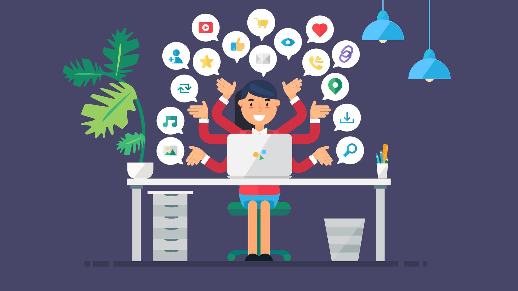 Web Virtual Socail Networks vector