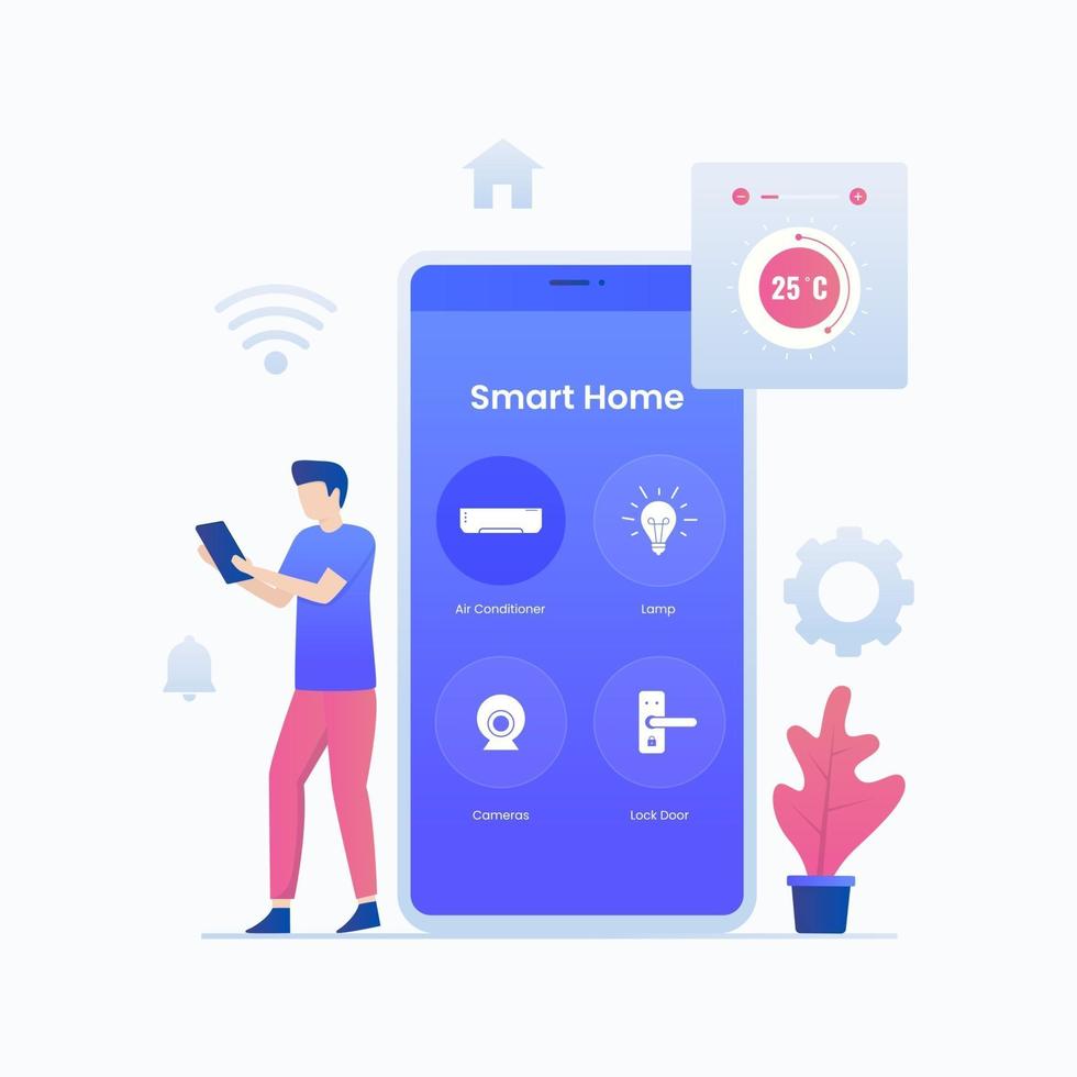 Smart home app illustration concept vector