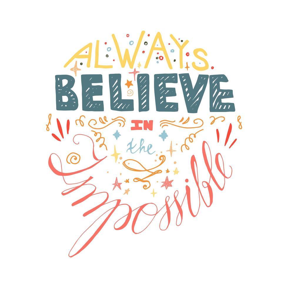 Inspiration quote hand drawn lettering vector