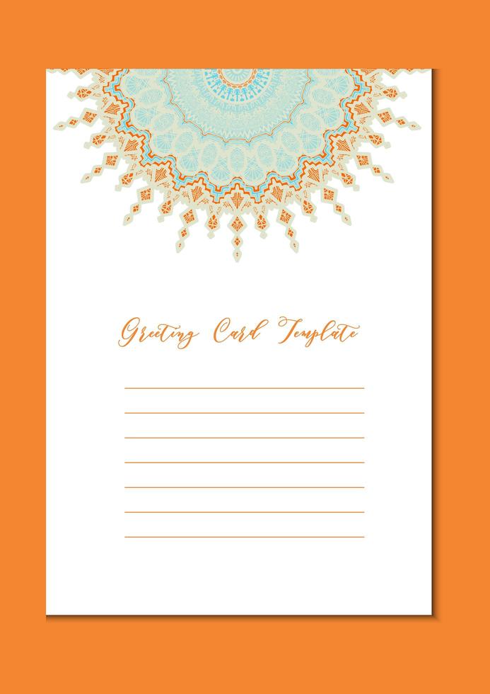 Mandala vintage template card vector