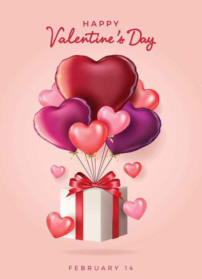 Happy valentines day vector banner greeting card