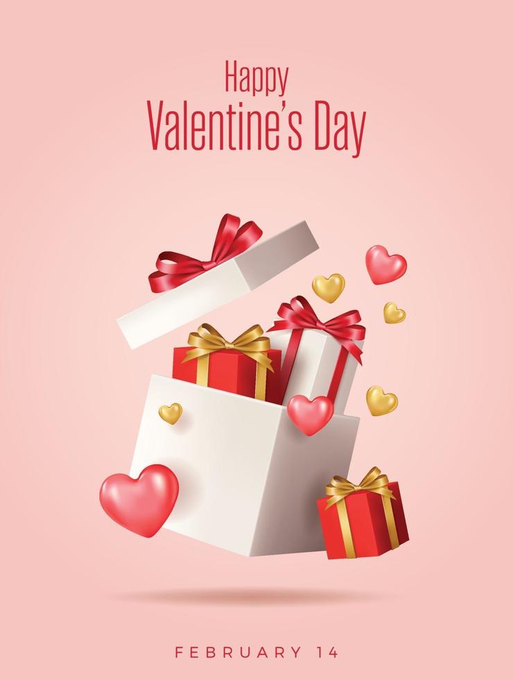 Happy valentines day vector banner greeting card