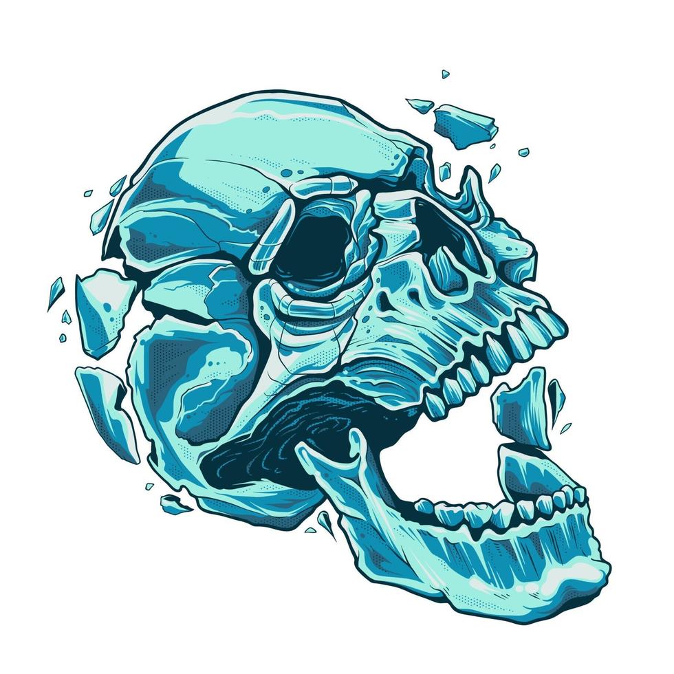 Skull Exploding Vector Art