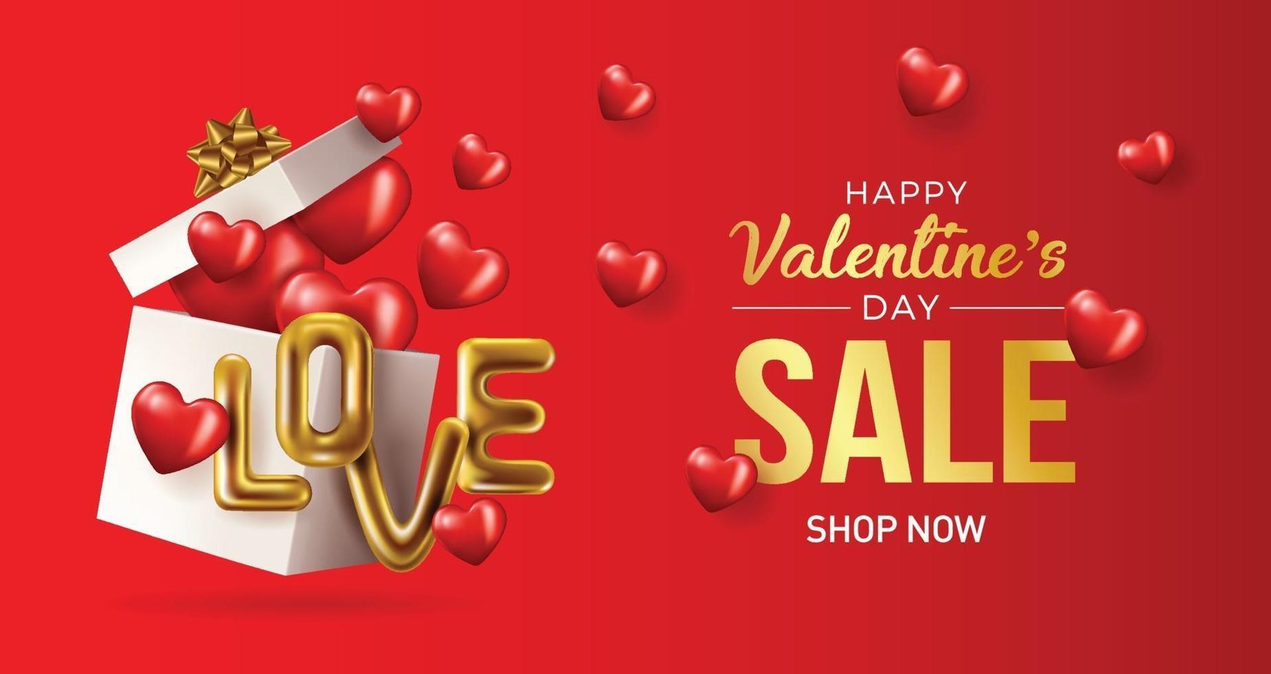 Happy valentines day vector banner greeting card