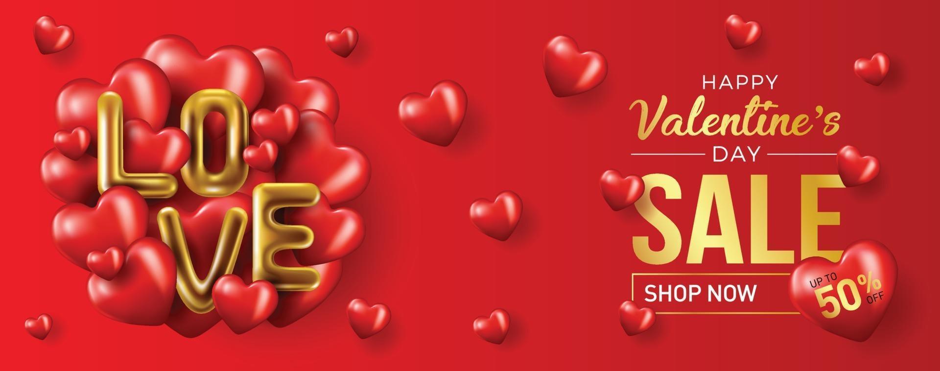 Happy Valentine's Day banner vector