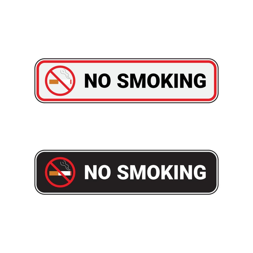 No smoking rectangular sign prohibition vector