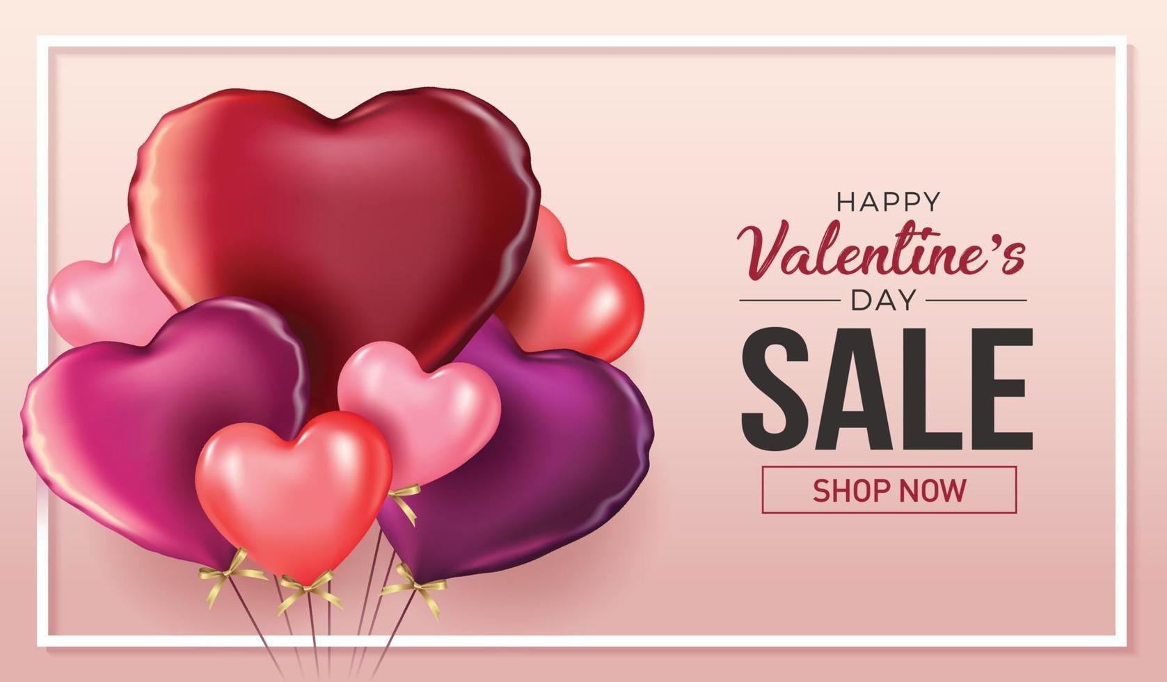 Happy valentines day vector banner greeting card