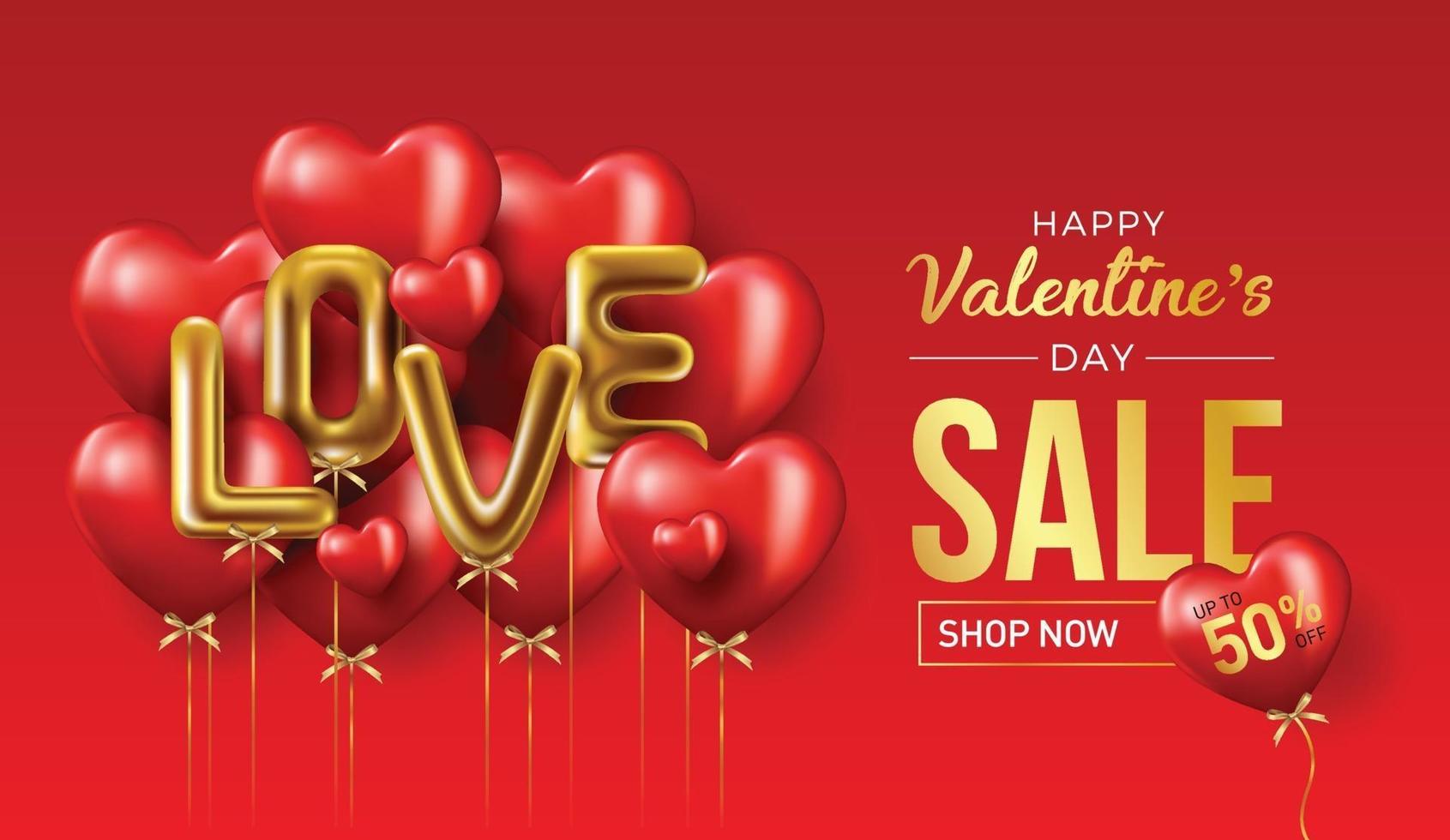 Happy valentines day vector banner greeting card