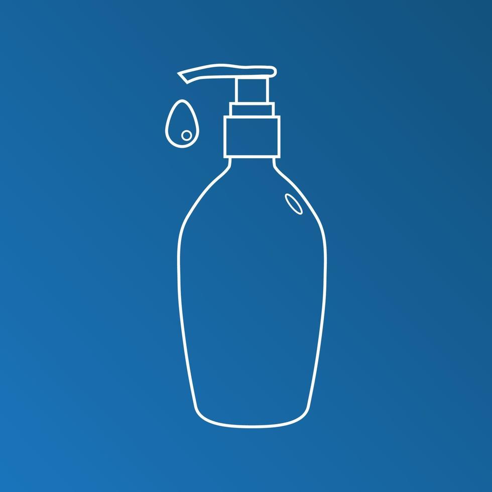 Hand sanitizer bottle on gradient background. vector