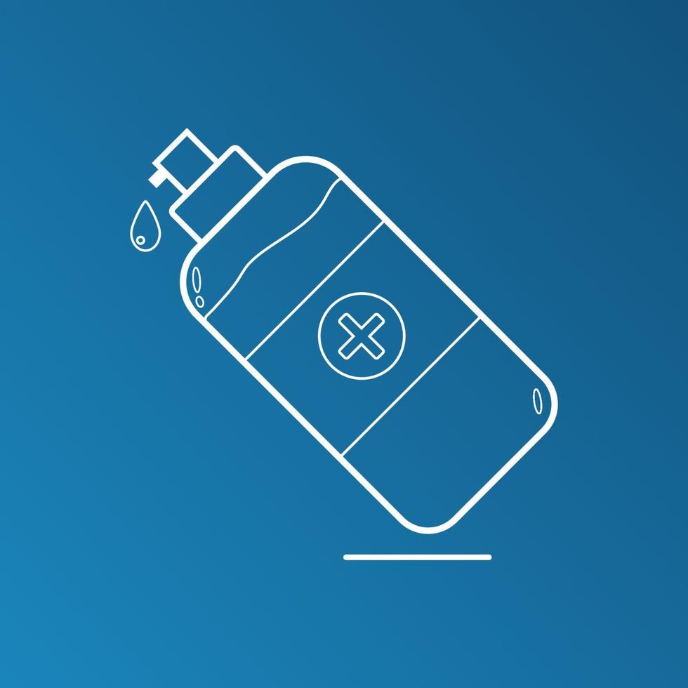 Hand sanitizer bottle on gradient background. vector