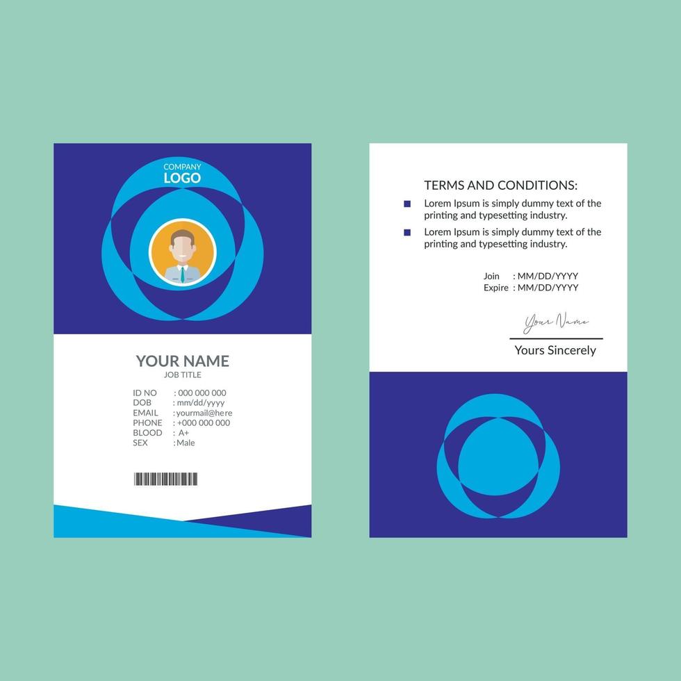 Blue Elegant ID Card Design vector