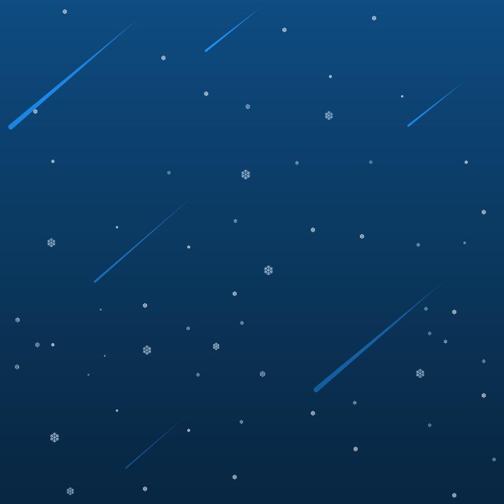 Abstract background Christmas falling snowflake vector isolated on classic blue background.