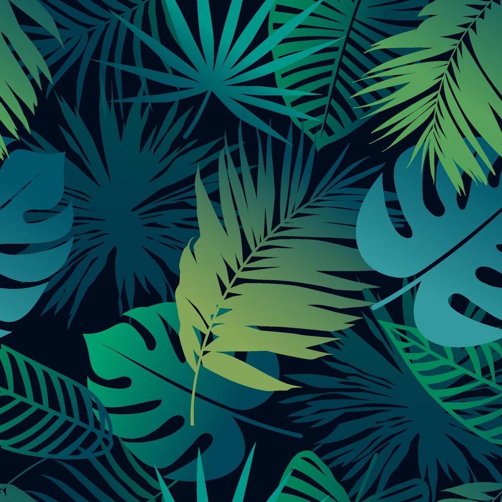 Tropical Leaves Seamless Pattern vector