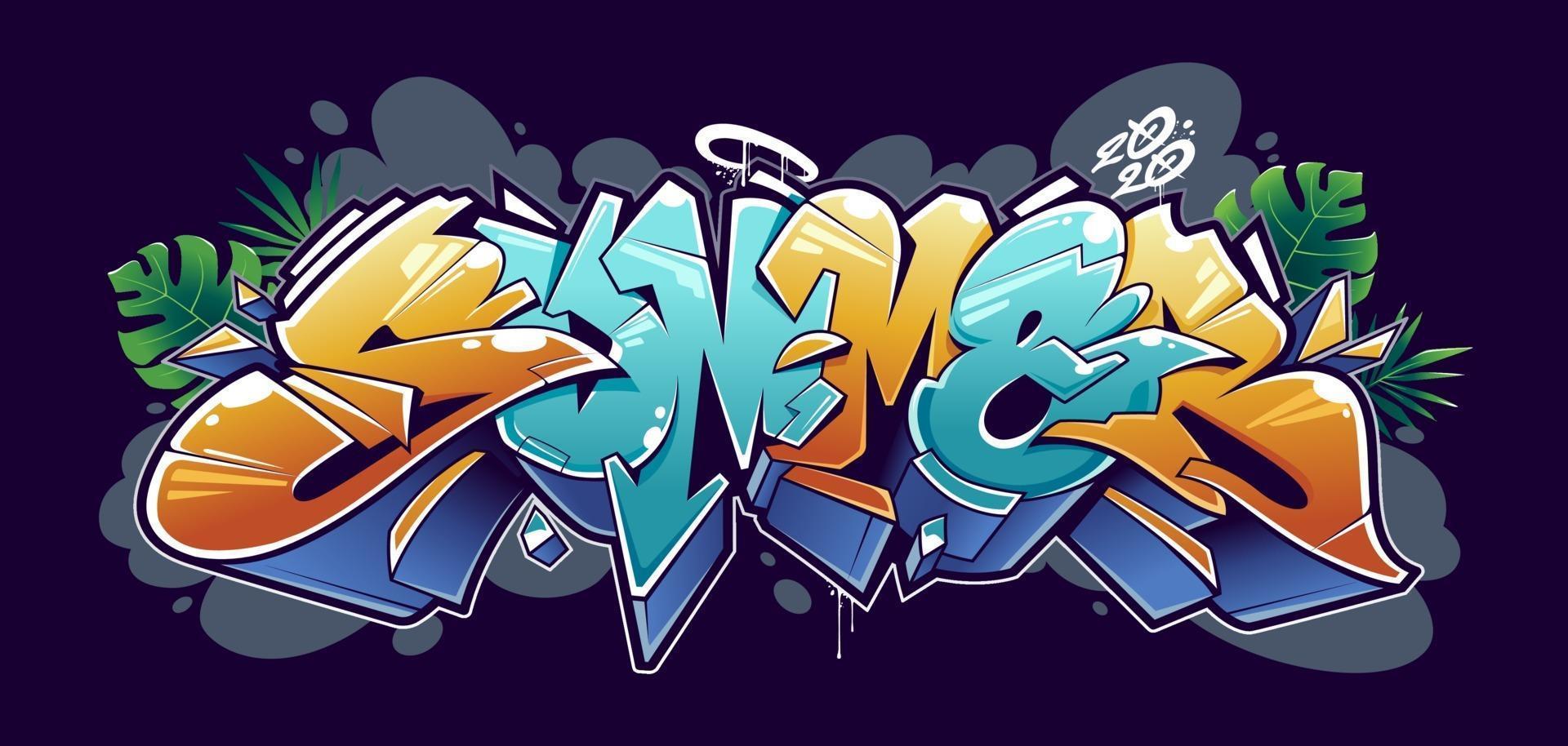 vector de letras de graffiti de verano