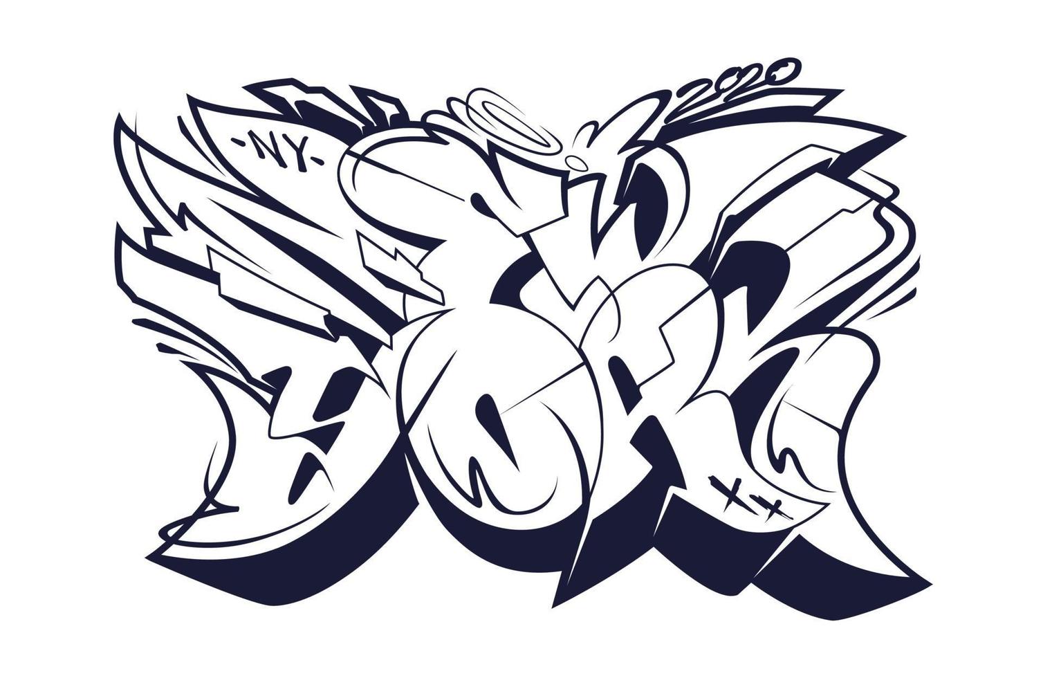 New York Graffiti Wild Style Lettering vector