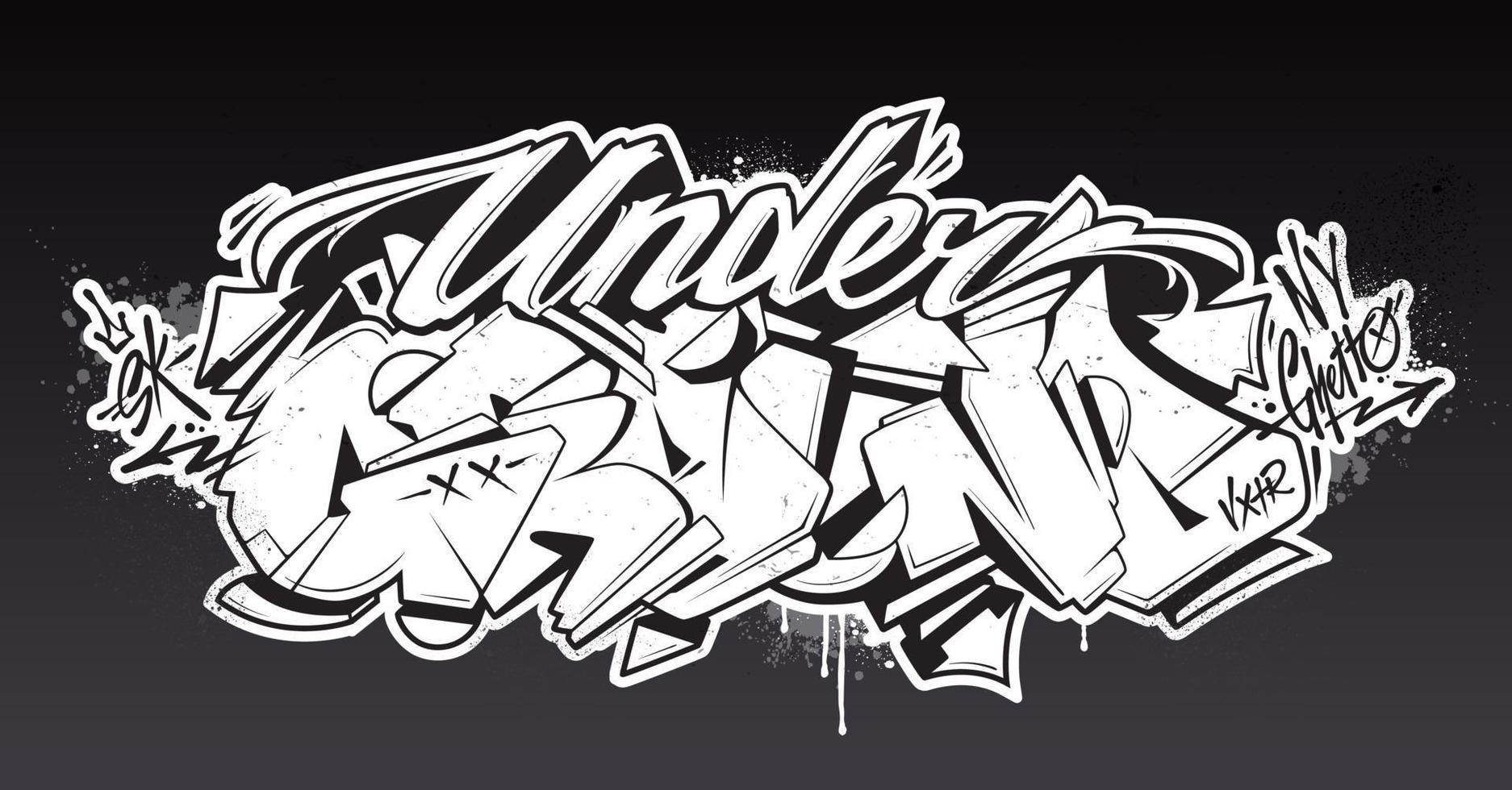 arte de vector de letras de graffiti subterráneo