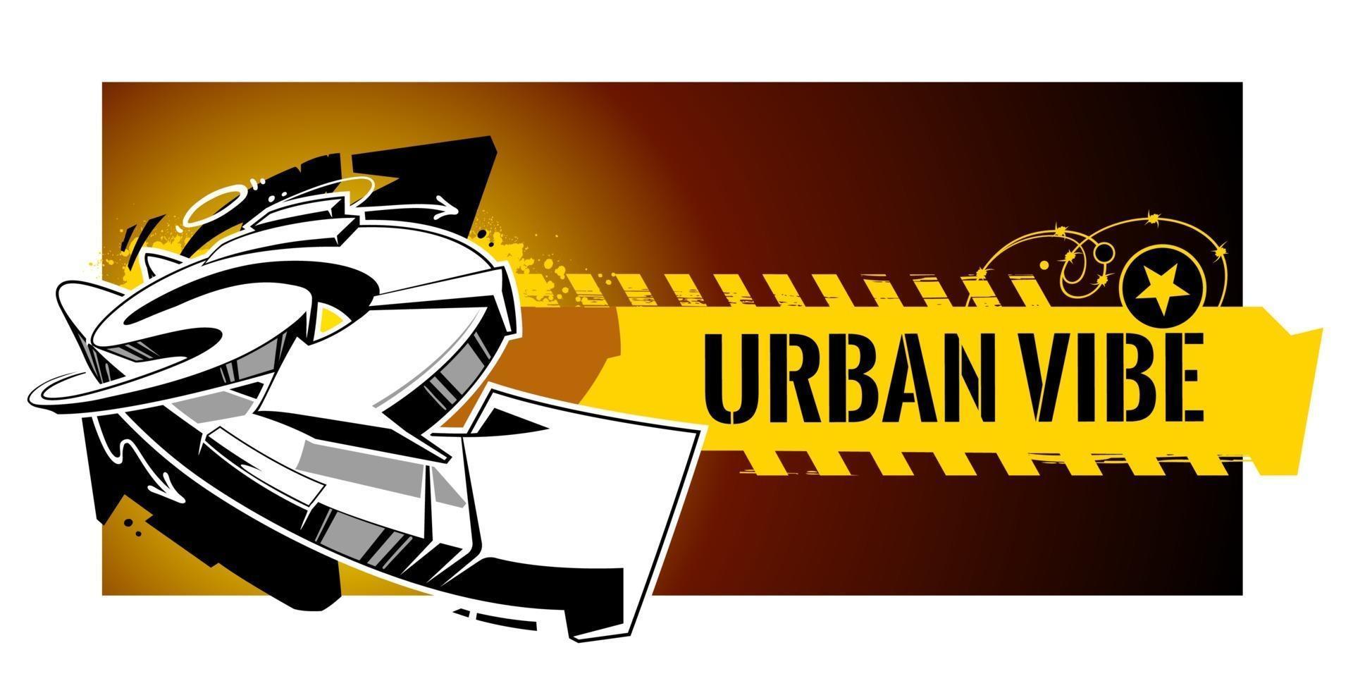 banner de vector de graffiti urbano