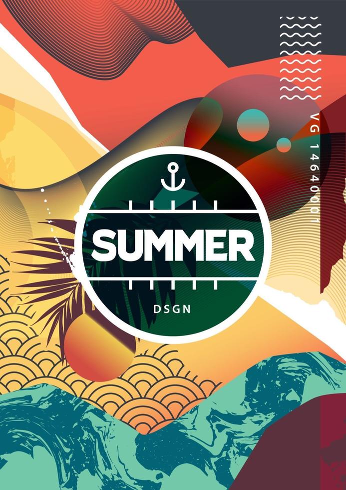 Summer Abstract Background with Mixed Textures vector