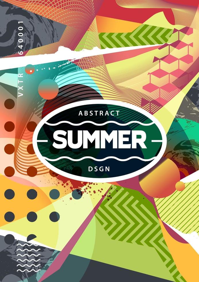 Summer Abstract Background with Mixed Textures vector