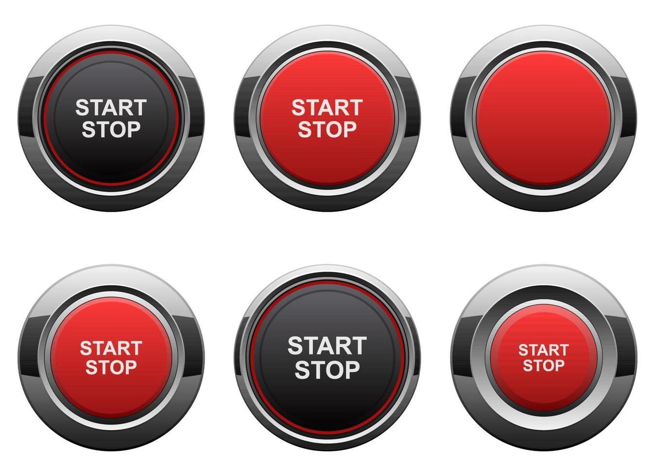 Start engine button vector design illustration set isolated on white background