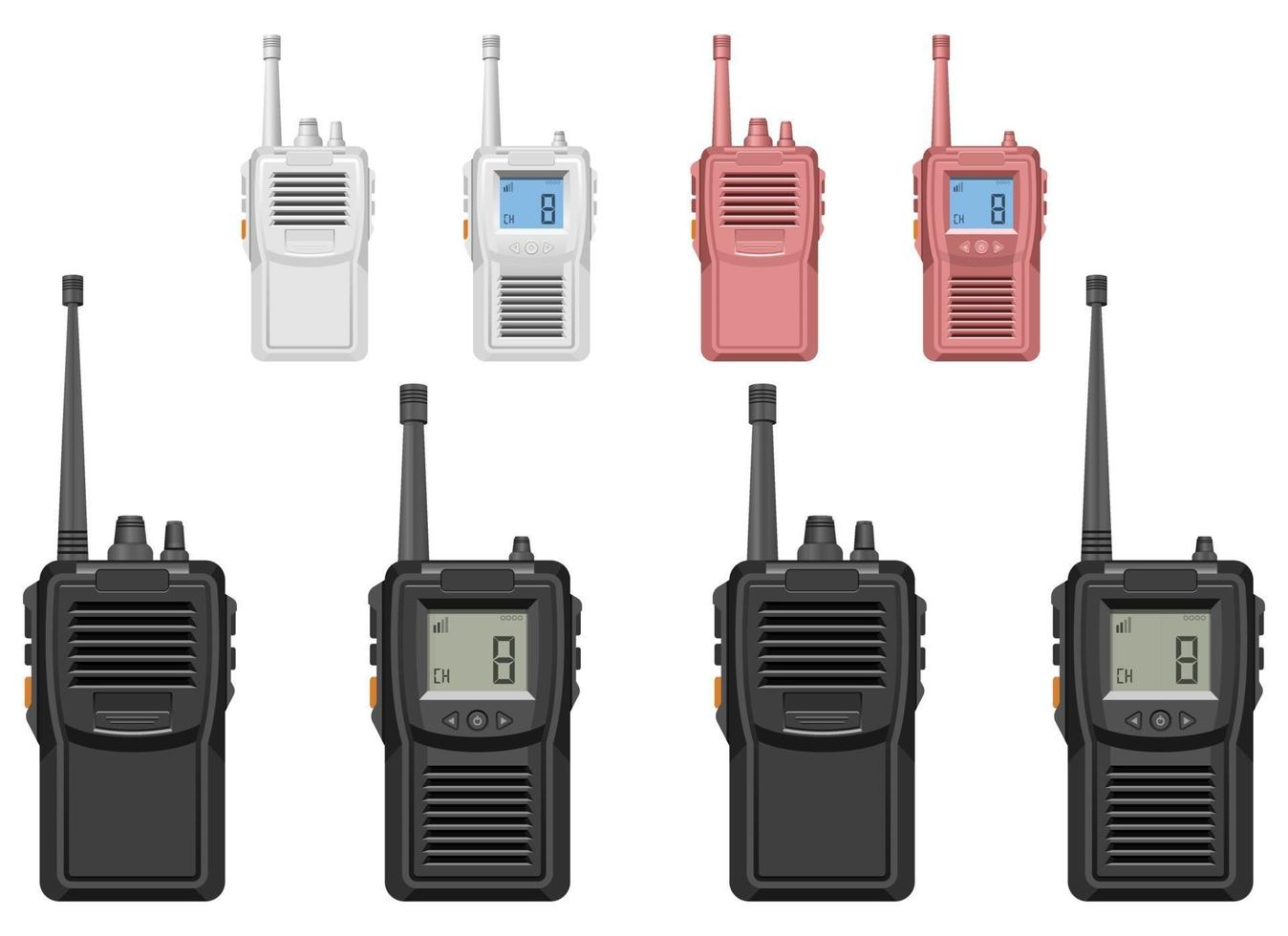 Walkie talkie vector design illustration set isolated on white background