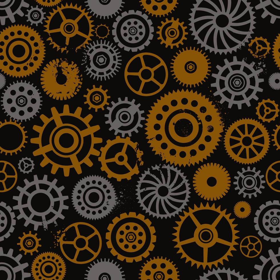 Steampunk Cogwheels Seamless Pattern vector