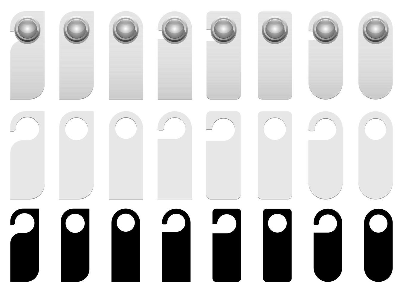 Conjunto de ilustración de diseño de vector de suspensión de puerta aislado sobre fondo blanco