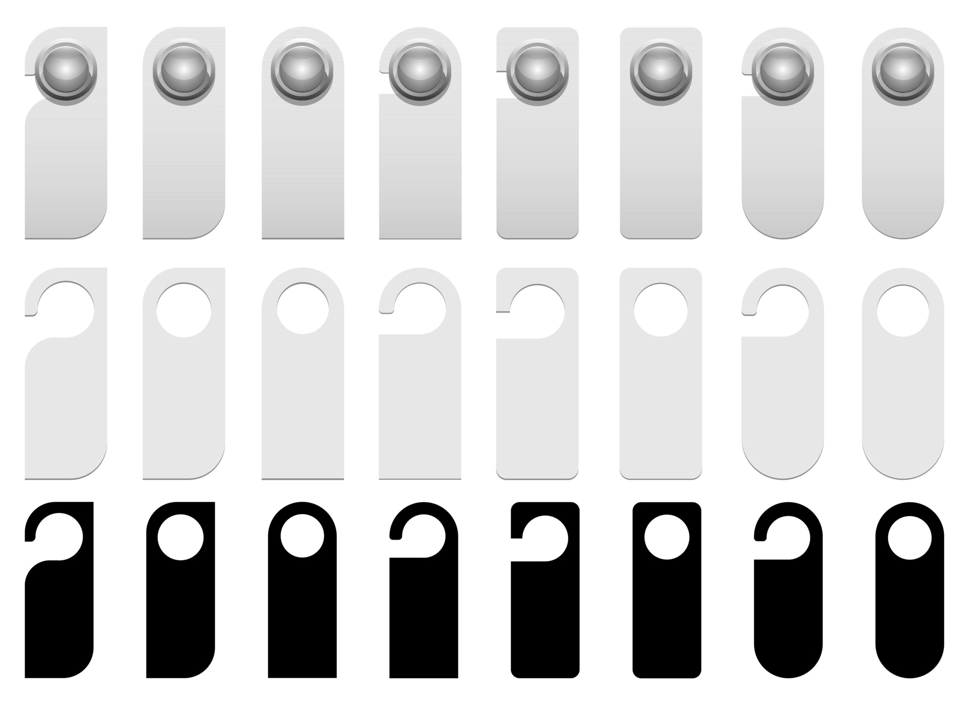 Door hanger vector design illustration set isolated on white background