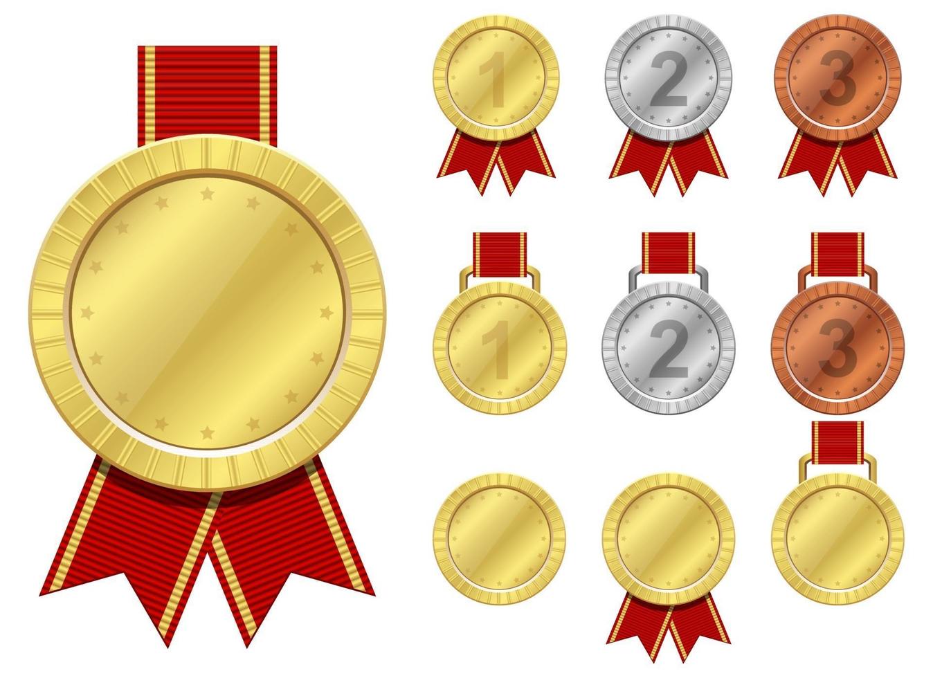 Winner medal vector design illustration set isolated on white background