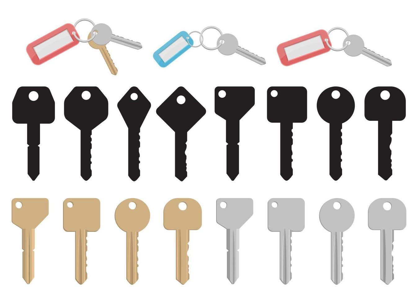 Door key vector design illustration set isolated on white background