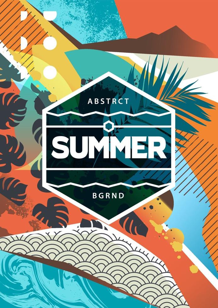 Summer Abstract Background with Mixed Textures vector