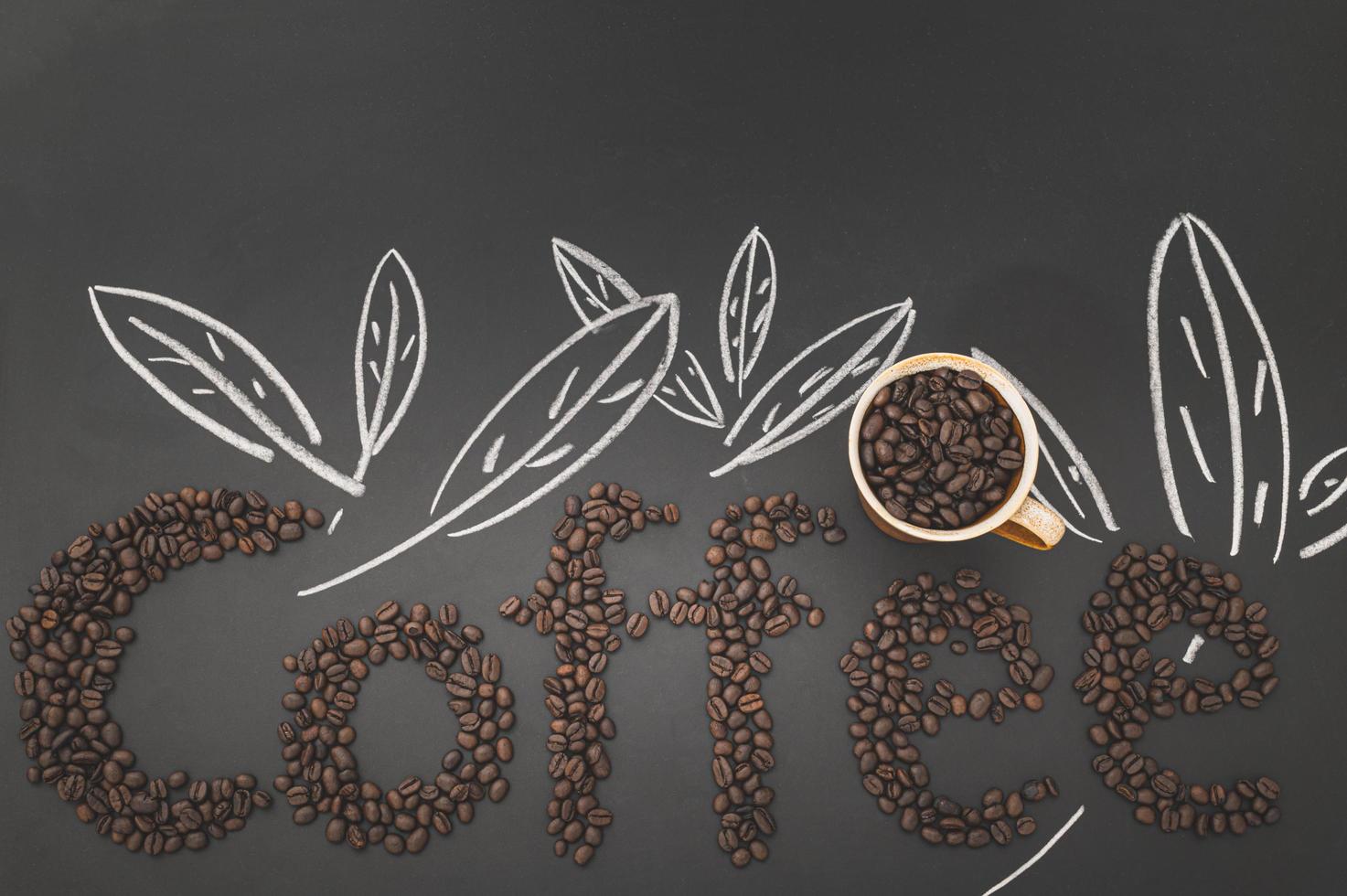 Coffee beans on the table photo