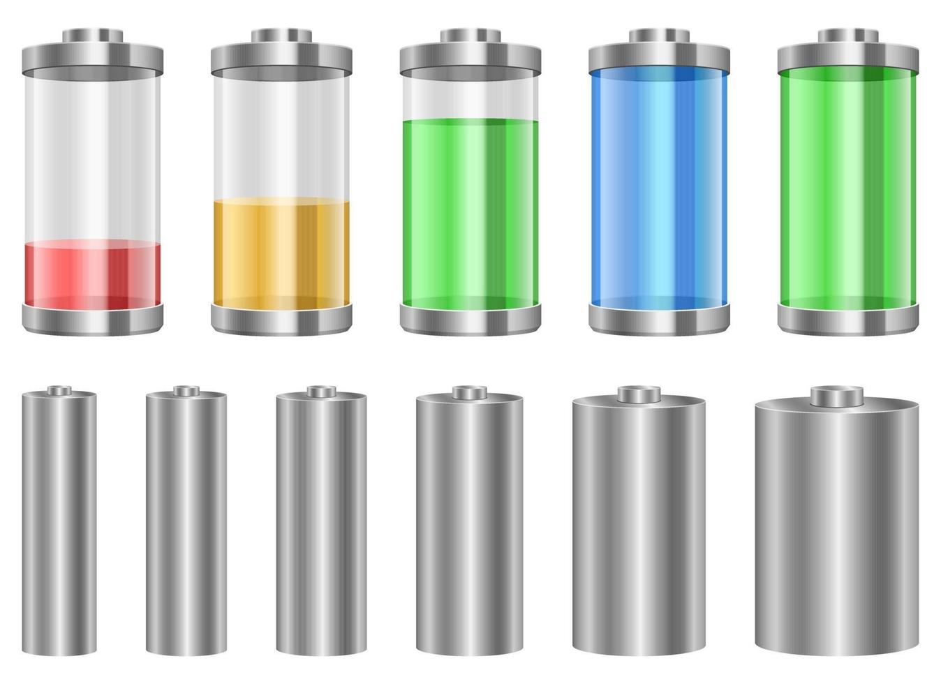 Digital battery vector design illustration set isolated on background