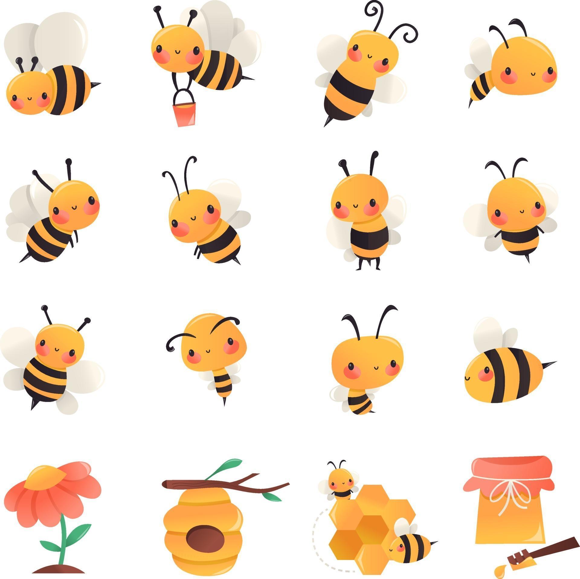 Bees Bee Vector Png Images Cartoon Cute Bee Clipart Bee Clipart Bee ...