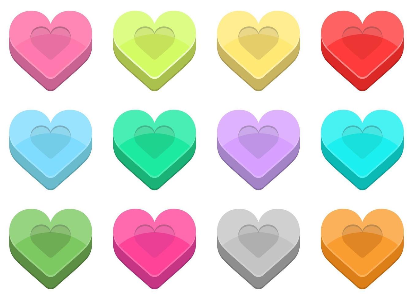 Heart vector design illustration set isolated on white background