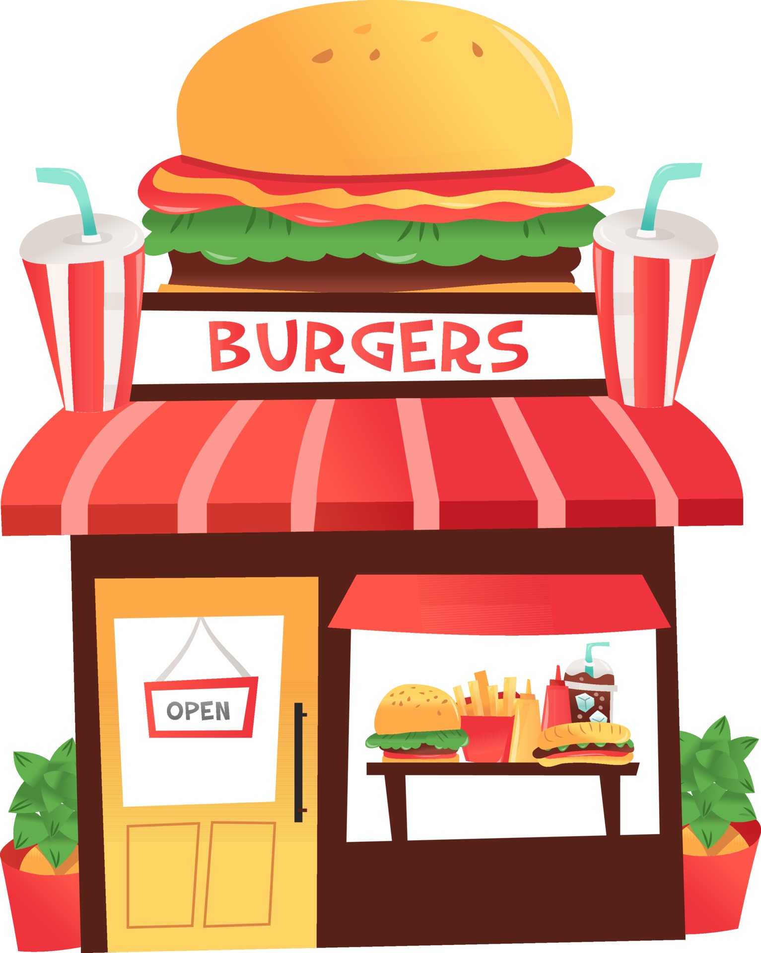 Cartoon Burger Shop 2004291 Vector Art at Vecteezy Cartoon Burger Shop 2004291 Vector Art at Vecteezy