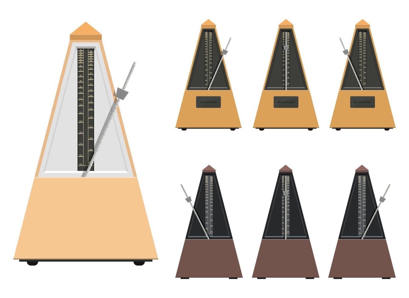 Metronome vector design illustration set isolated on white background