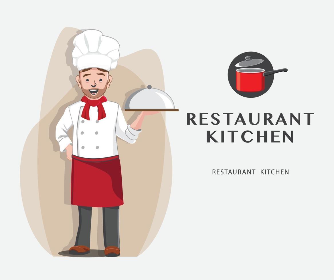 diseño de ilustración de vector de chef