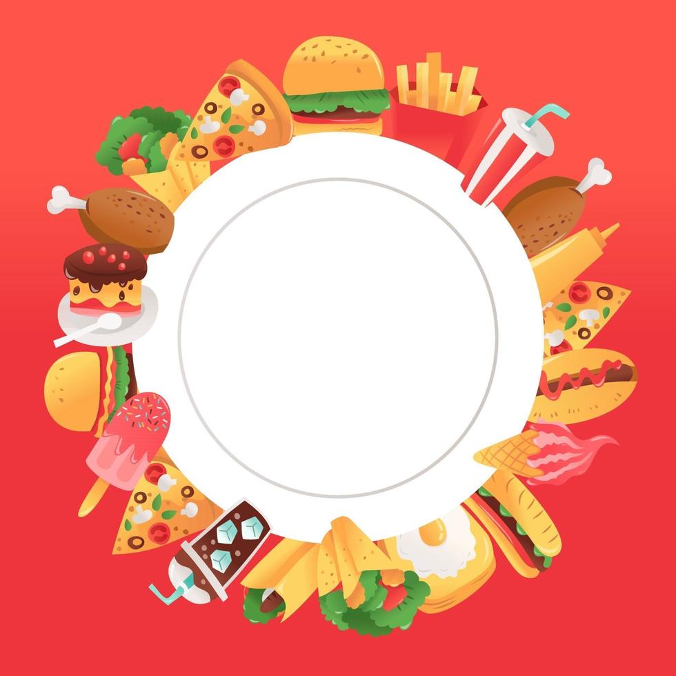 Super Fun Fast Food Copy Space Background vector