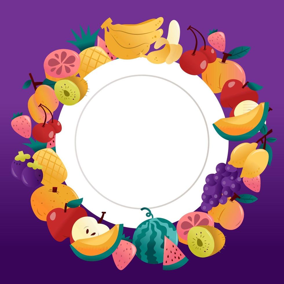 Fun Summer Fruits Copy Space Background vector