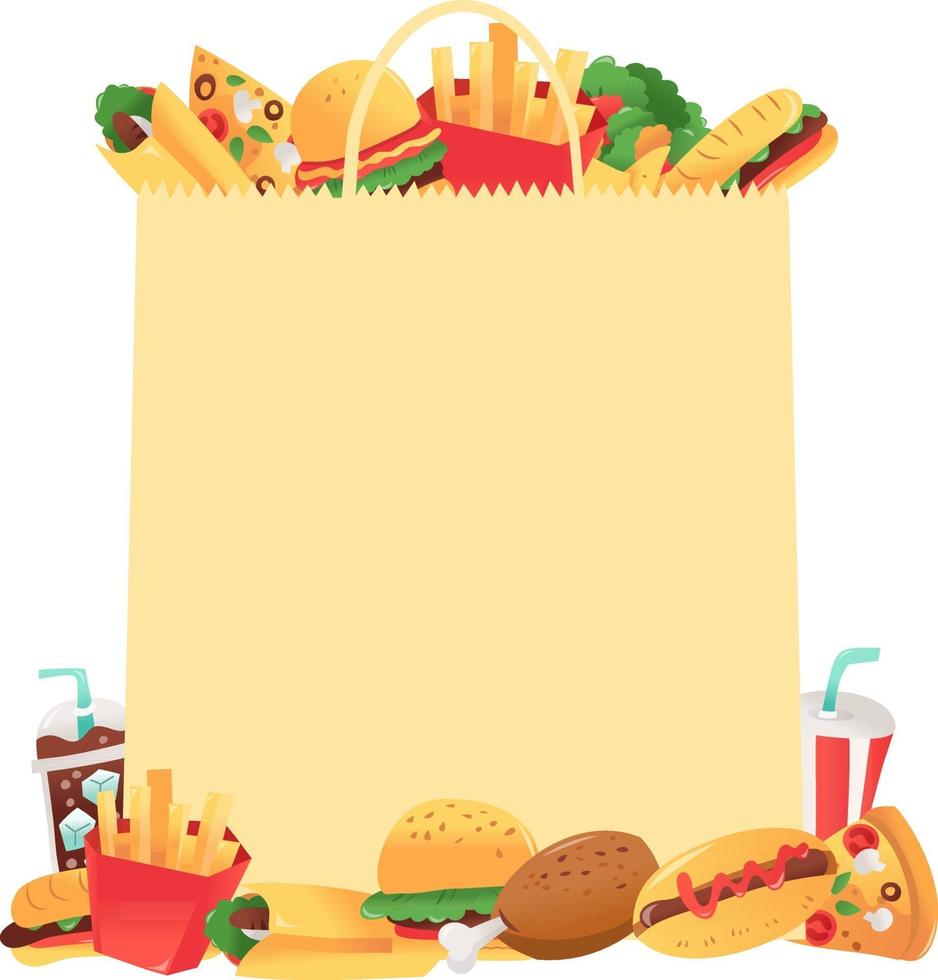 Super Fun Fast Food Paper Bag Copyspace vector