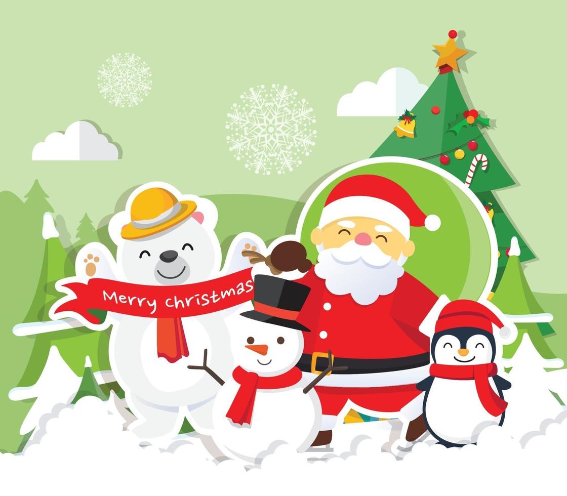 fondo de navidad con santa claus vector