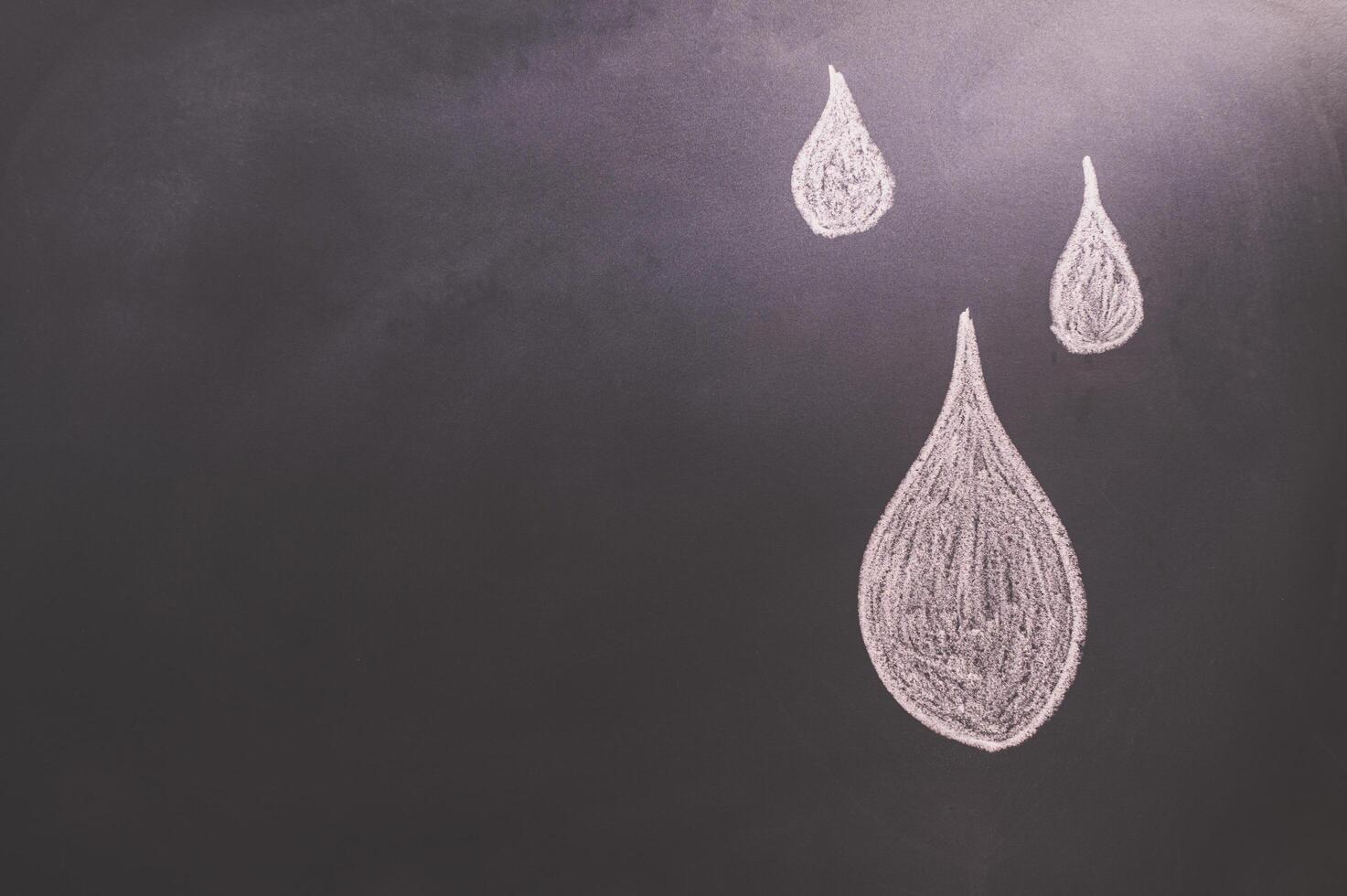 Water drop symbols on the blackboard photo