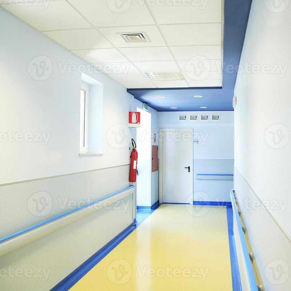 View of empty hospital hallway photo