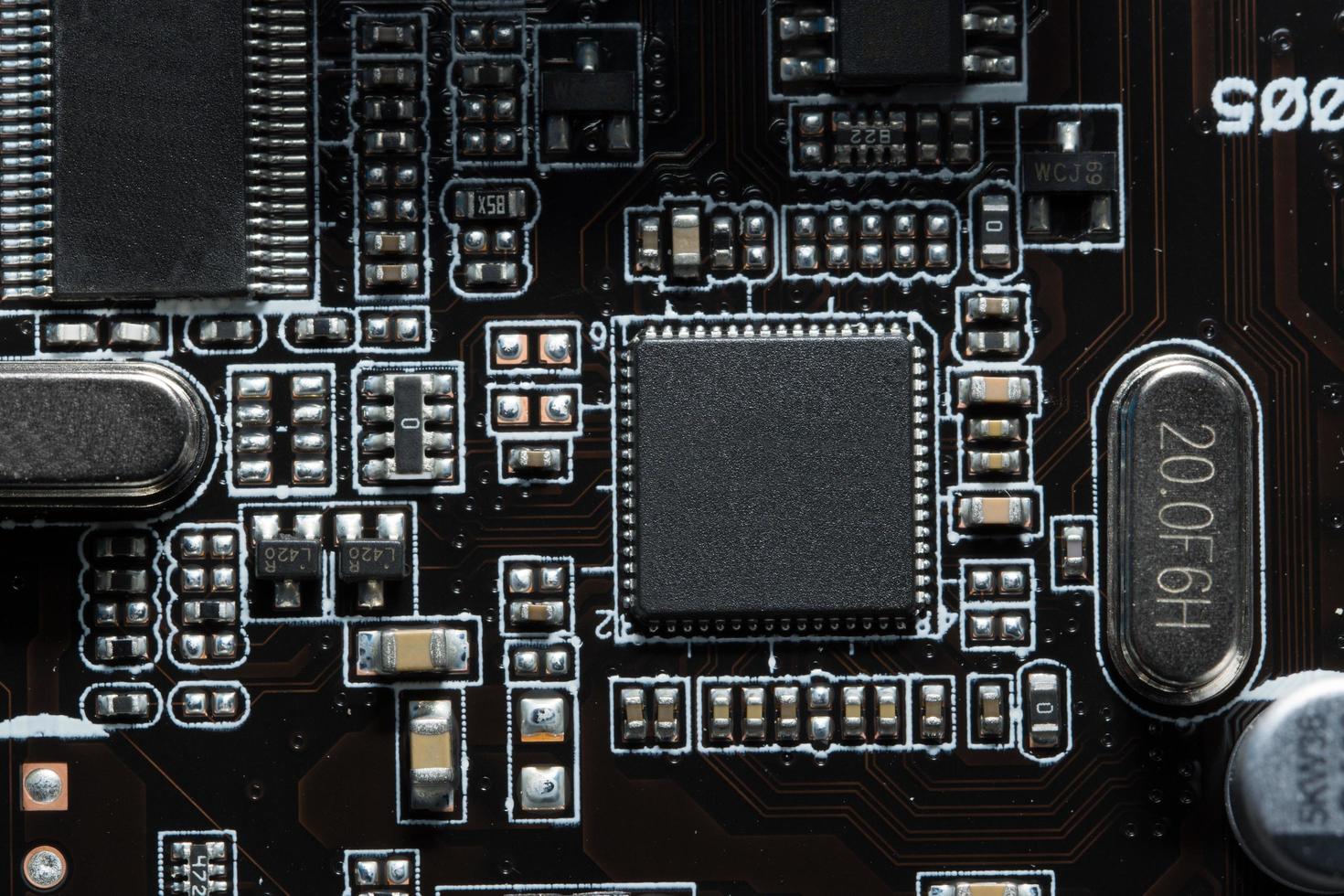 Electronic circuit close-up photo