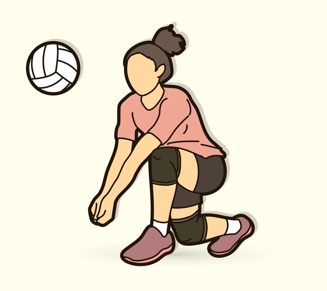 jugadora de voleibol vector