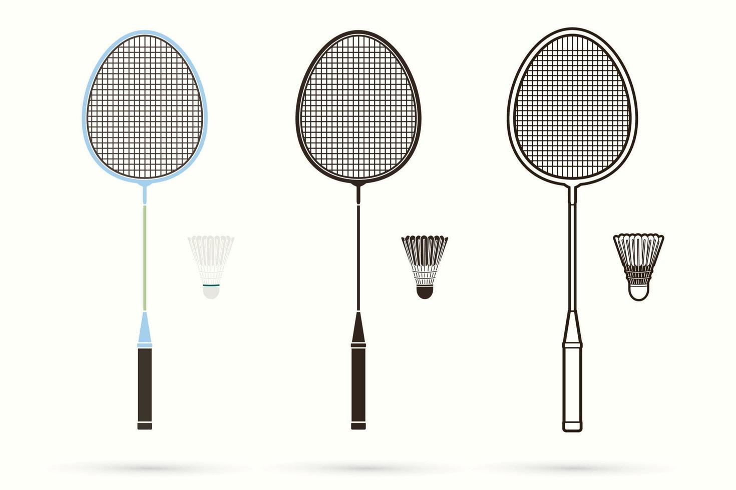 raqueta de bádminton y volante vector